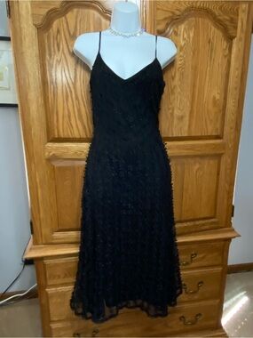 Betsey Johnson Vintage‎ New York Black Sheer Lace Mesh & Bows Pencil Dress 4 Y2K